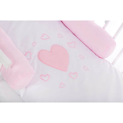 Romantische Babybett-Ausstattung in Rosa-Weiß für Mädchenzimmer