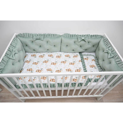 Stilvolles Babybett Set Grün für Neugeborene und Babys