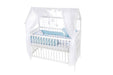 Babybett Haus Kinderbett 120x60 Matratze Bettset Stars BLAU - babyhafen.de 