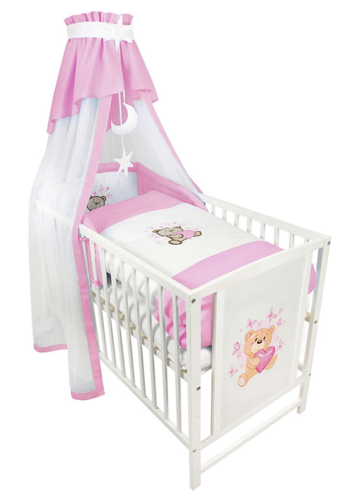 Babybett Komplettbett 60×120 cm Schmetterlinge, rosa - babyhafen.de 