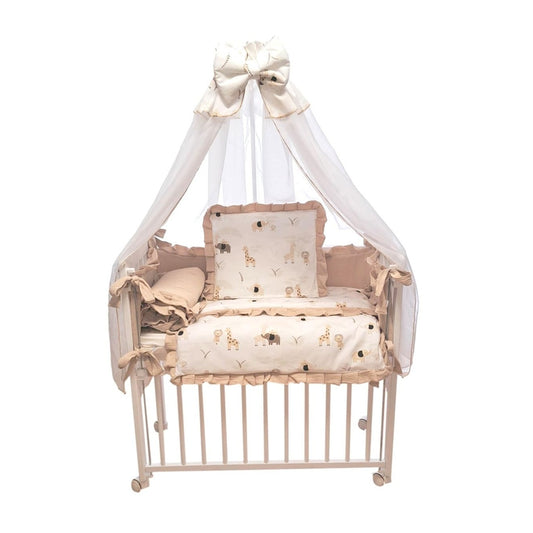 Babybett 3in1 Musselin Safari – Beistellbett & Stubenwagen ab Geburt - babyhafen.de 
