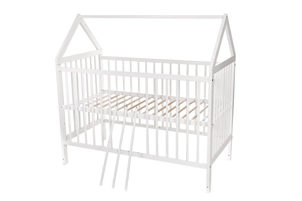 Babybett Hausbett Rausfallschutz Bettset Herzen rosa - babyhafen.de 