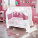 Babybett Hausbett Rausfallschutz Bettset Herzen rosa - babyhafen.de 