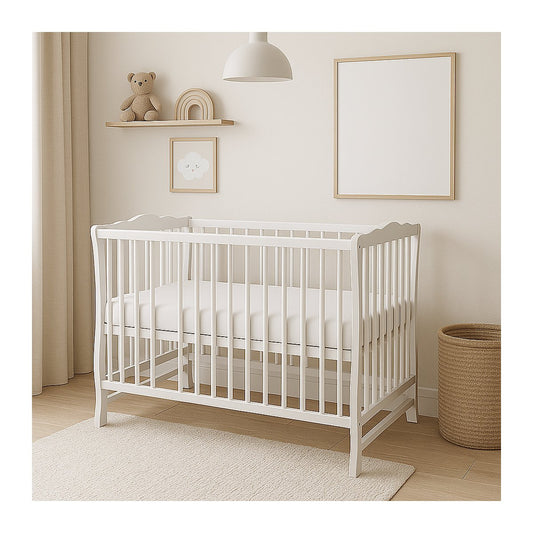 Babybett Juliett aus Kiefernholz – 60x120 cm mit Matratze