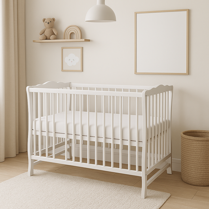 Babybett Juliett aus Kiefernholz – 60x120 cm mit Matratze - babyhafen.de 