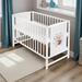 Babybett Teddybär – Herzen Blau 60 × 120 cm mit Matratze - babyhafen.de 