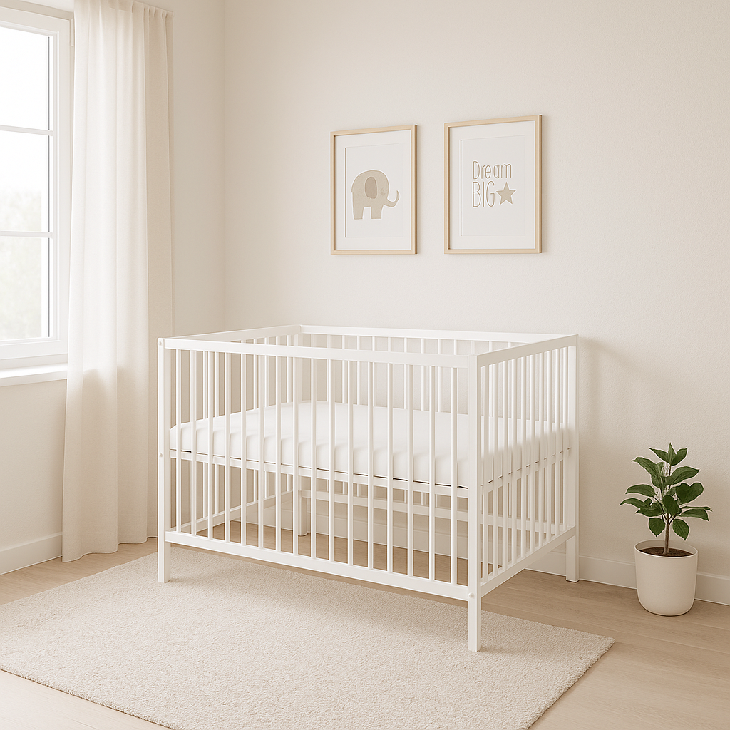 Babybett Pino – 60x120 cm mit Matratze aus Kiefernholz - babyhafen.de 