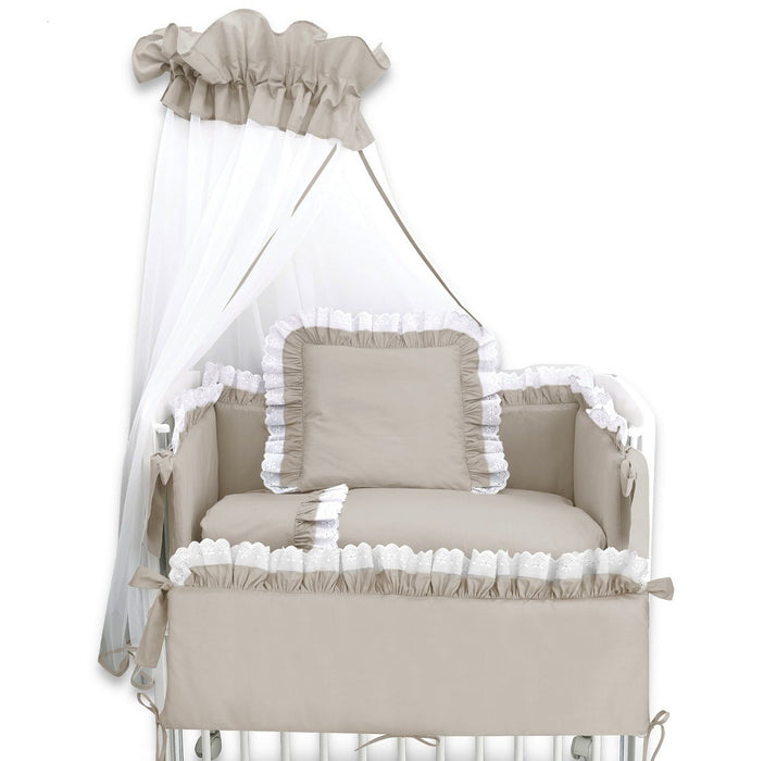 6 tlg. Garnitur Royal Beige Spitze für Beistellbett - babyhafen.de 