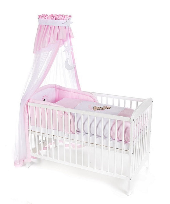 Babybettwäsche Rosa 7-tlg Set Nestchen 100x135 Himmel - babyhafen.de 