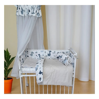 Babybettwäsche-Set für Beistellbett 40×90 – Dino Blau, 6-tlg. - babyhafen.de 