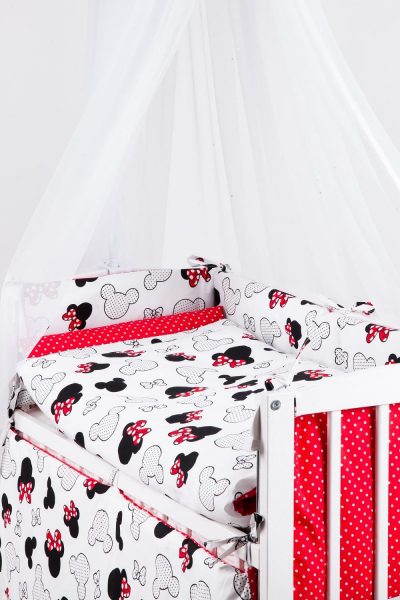 Babybettwäsche für Beistellbett Minnie rote Schleifen - babyhafen.de 