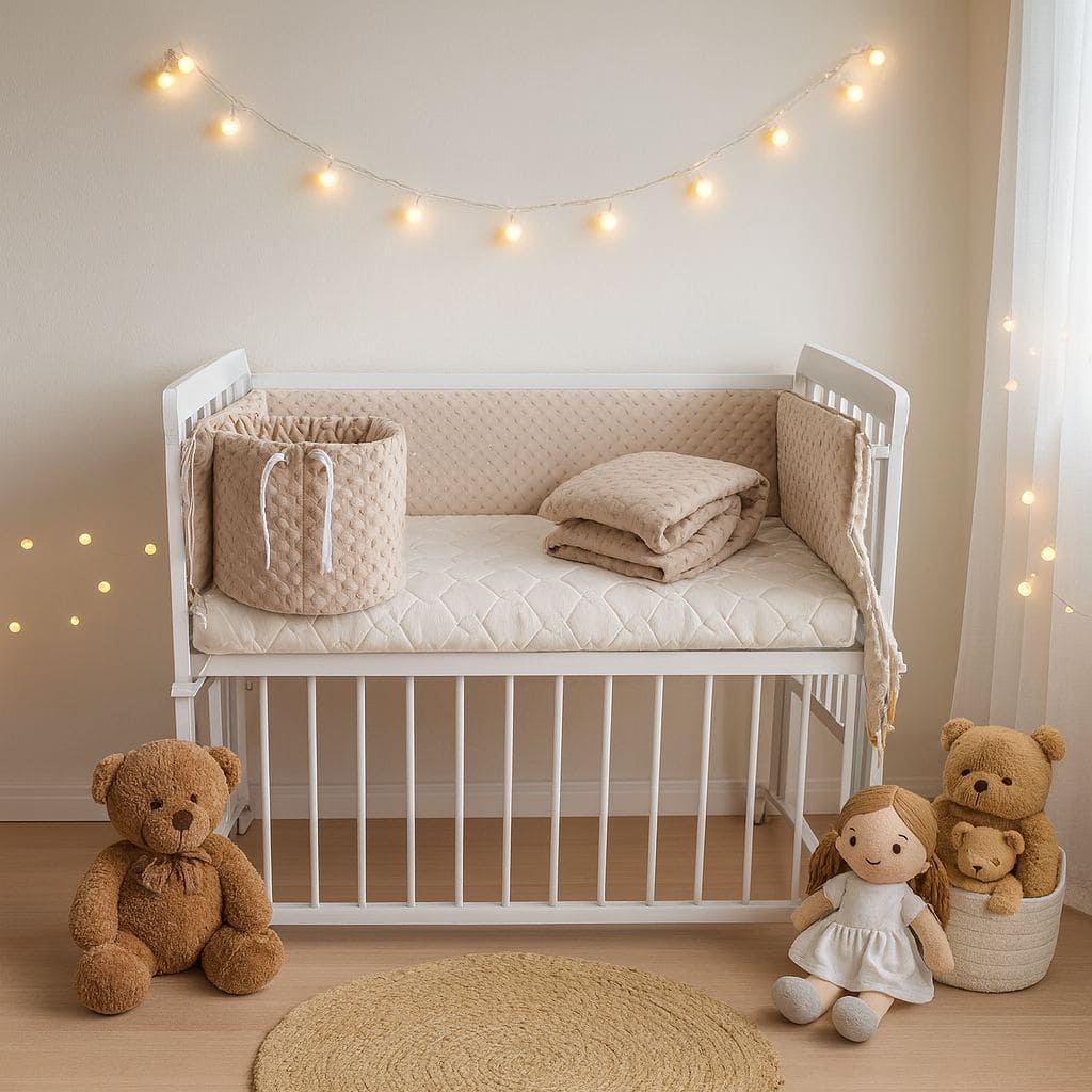 Babyhafen Baby Beistellbett mit Matratze Nestchen Beige - babyhafen.de 