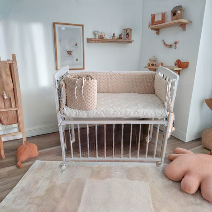 Babyhafen Baby Beistellbett mit Matratze Nestchen Beige - babyhafen.de 