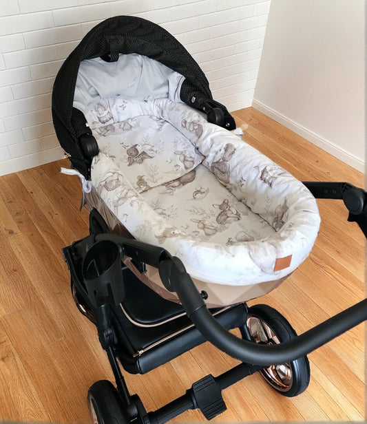 3-tlg. Umrandung für Kinderwagen-Bezug Wald - babyhafen.de 