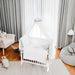 Beistellbett 90×40 Matratze, Rollen, BABY Himmel Schleifen - babyhafen.de 