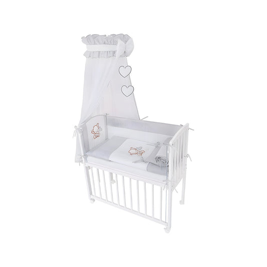 Beistellbett 3D mit Vollausstattung Elefanten bestickt