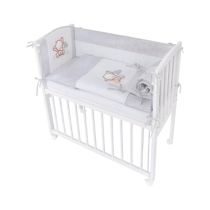 Beistellbett 3D mit Vollausstattung Elefanten bestickt