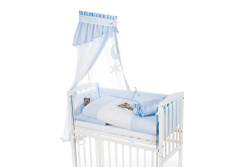 Beistellbett, weiß Boxspring inkl. textiler Ausstattung Teddy blau - babyhafen.de 