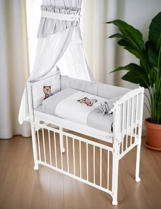 Beistellbett, weiß Boxspring inkl. textiler Ausstattung Teddy - babyhafen.de 