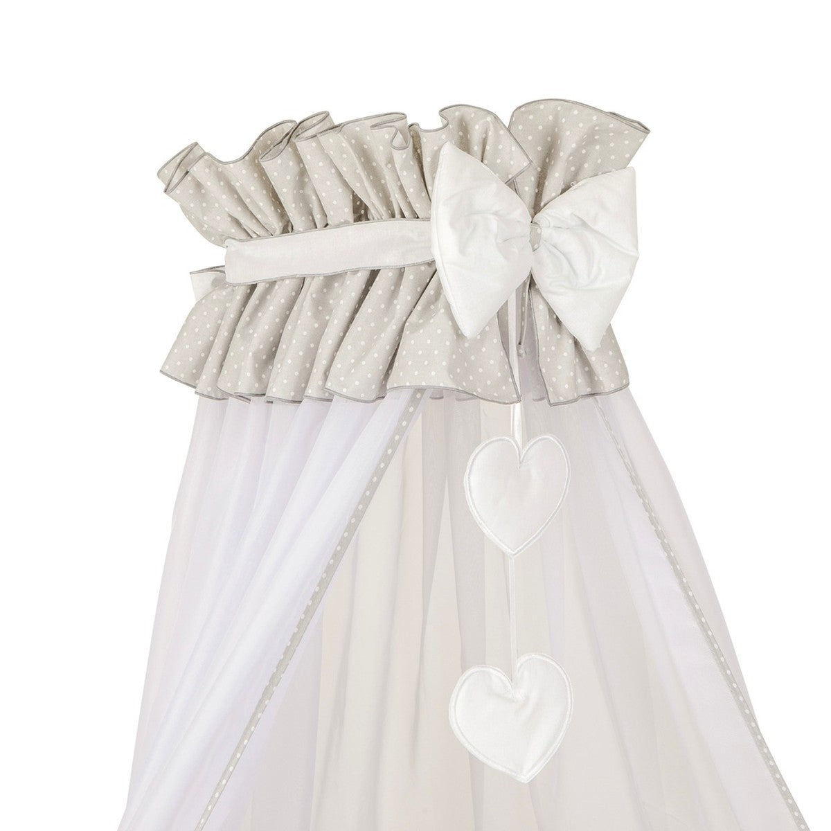 Betthimmel (ca. 240 × 155 cm) Dekoband mit Schleife und Herzen-Anhänger