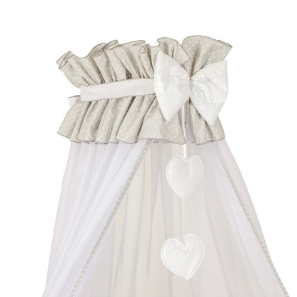 Betthimmel (ca. 240 × 155 cm) Dekoband mit Schleife und Herzen-Anhänger