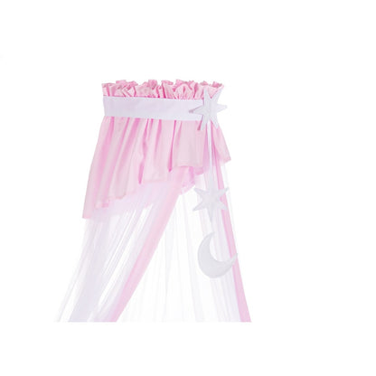 Komplettbett 120 × 60 Babybett Teddy auf dem Mond, rosa - babyhafen.de 