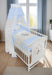 Komplettbett 120 × 60 Babybett Teddy auf dem Mond, blau - babyhafen.de 