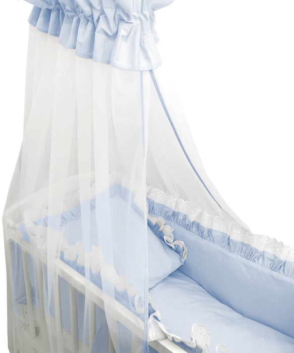 Babybettwäscheset Royal Blau Spitze für Beistellbett - babyhafen.de 