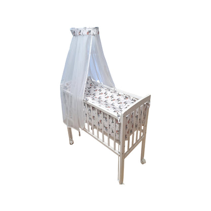 Beistellbett, Matratze & Bettwäsche im Design Pariser Tierfreunde
