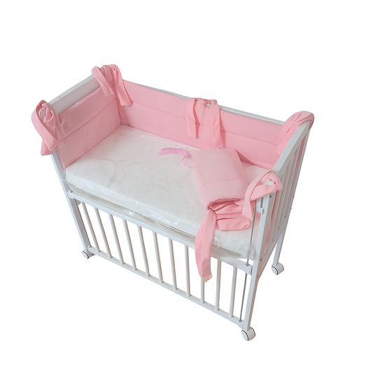 Beistellbett Set Baby – Matratze & Nestchen in Rosa, Velvet - babyhafen.de 