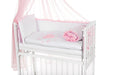 Mobiles Beistellbett 90x40 mit Rollen Komplett Herzen rosa - babyhafen.de 