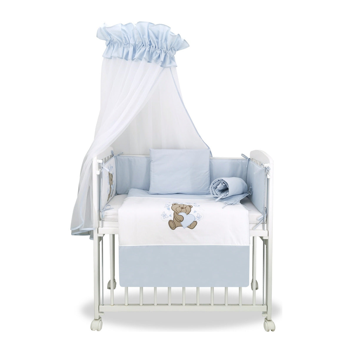 3in1 Beistellbett, weiß Boxspring Modell Knuddelbärchen