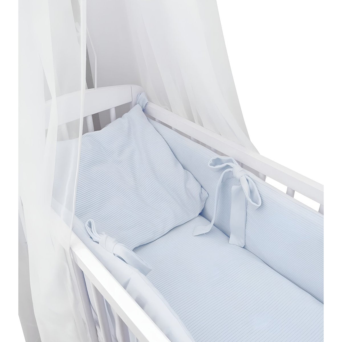 Beistellbett Sweater Soft in Hellblau mit Himmel