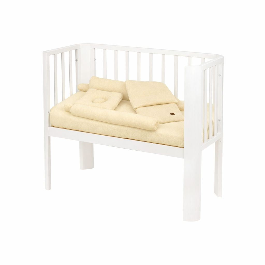 Beistellbett Baby 40x90 weiß mit Babynest und Musselin