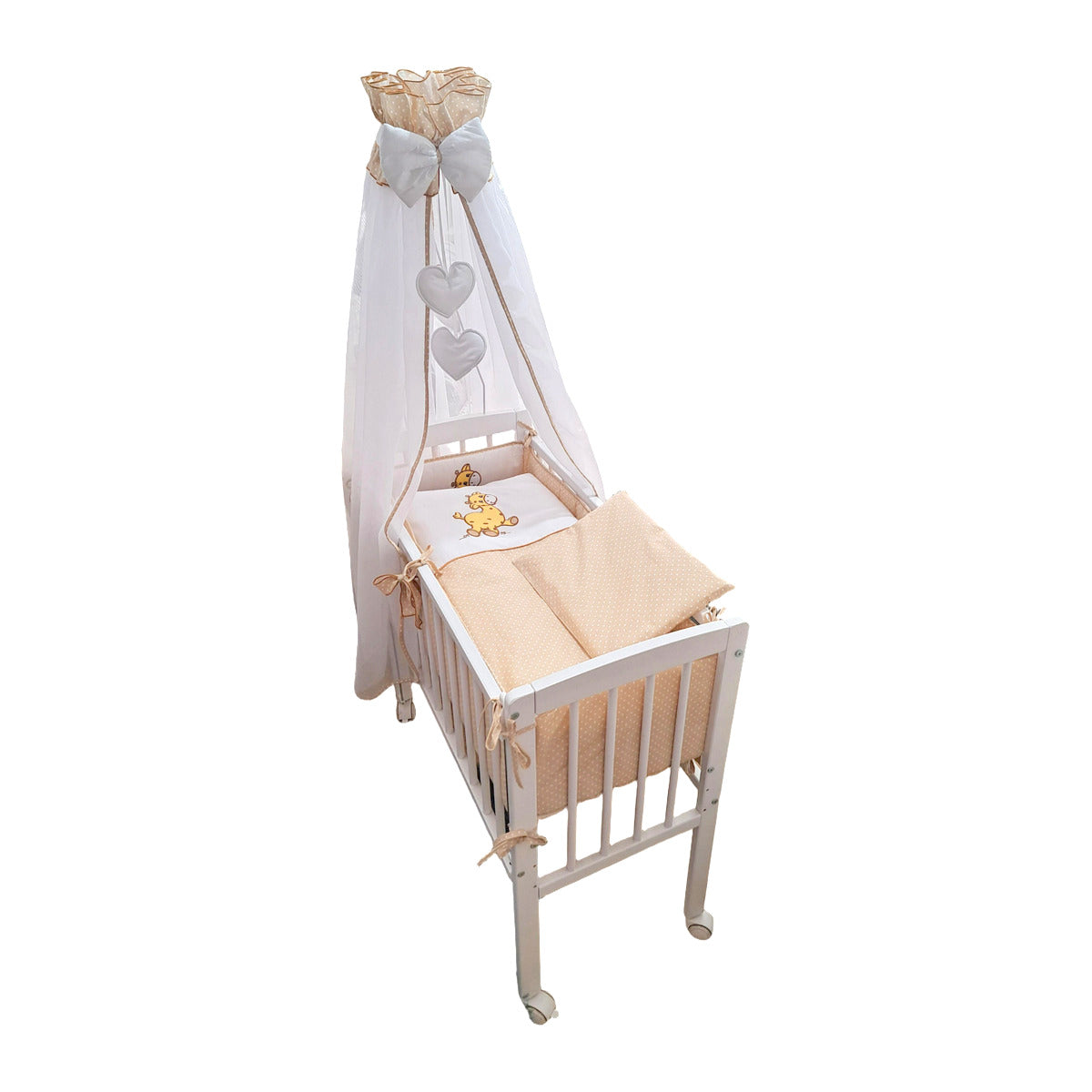 8-teilig Babybett Beistellbett 90x40 Giraffe in Beige