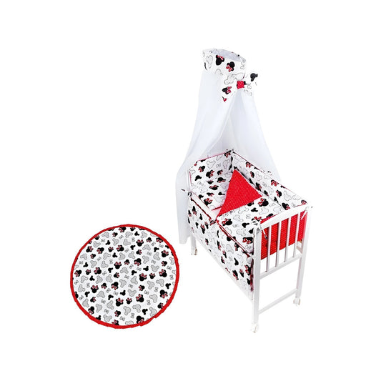 Beistellbett Baby Minnie Schleifen inkl. Krabbeldecke