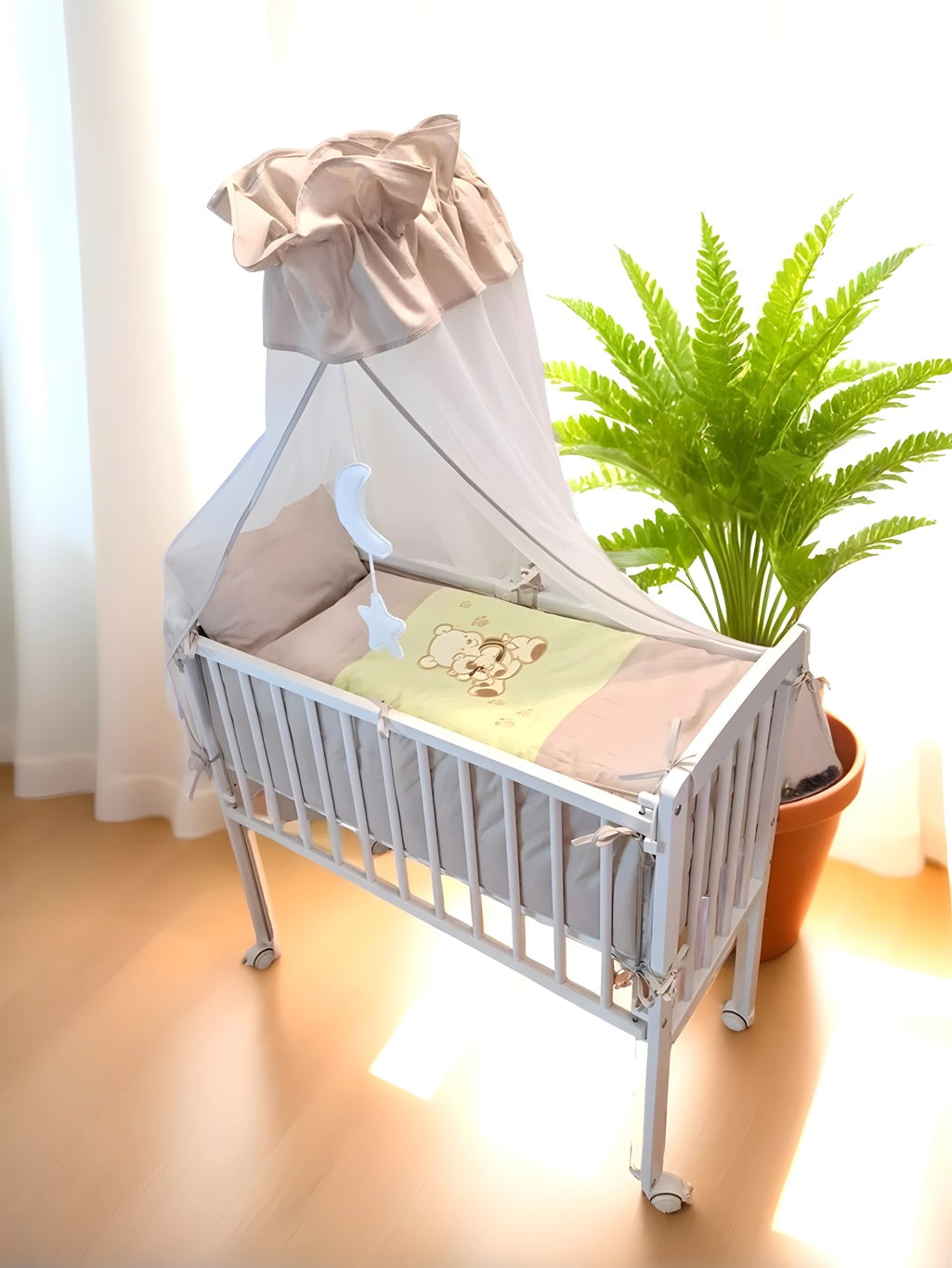 3in1 Baby Beistellbett „Bärchens Welt“ mit Bettwäsche – Komplettset - babyhafen.de 