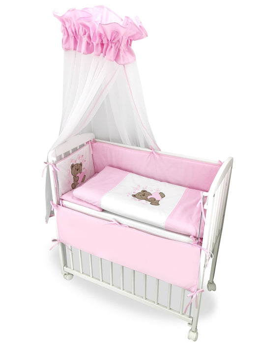 3in1 Beistellbett Knuddelbärchen Rosa mit Matratze & Bettwäsche - babyhafen.de 