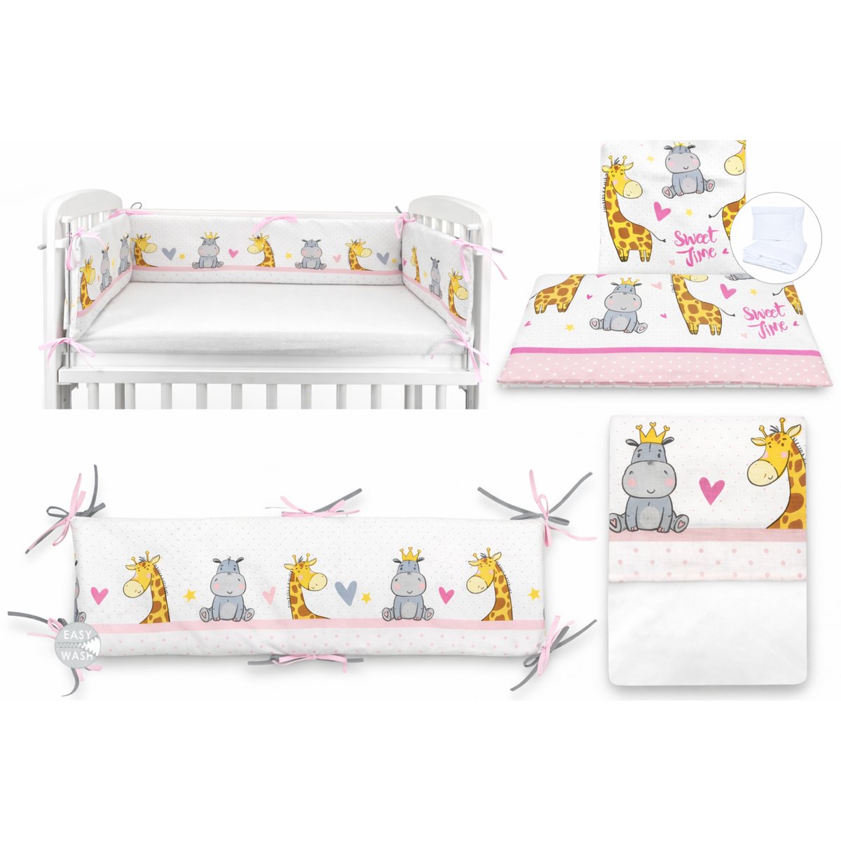 Komplettset in Rosa inklusive Himmelstange und Baldachin für eine gemütliche Schlafumgebung