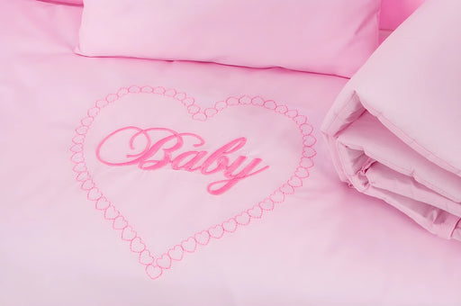 Beistellbett Matratze, Rollen, HERZEN rosa Deko-Schleifen - babyhafen.de 