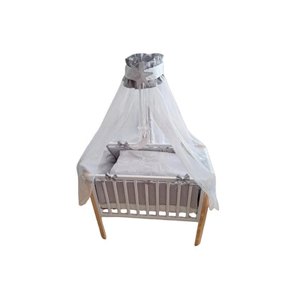 Beistellbett Stubenbett BABY HERZEN Schleifen Grau