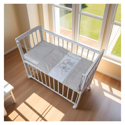 Beistellbett Weiß 40x90 inkl. Matratze & Bettwäsche Set – Viele Farben - babyhafen.de 