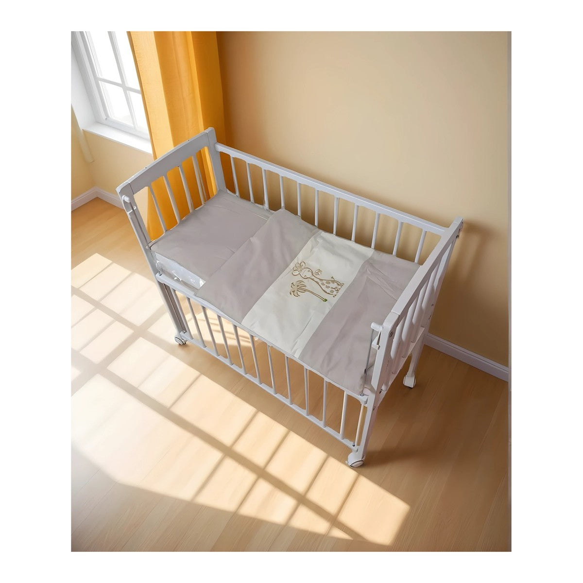 Beistellbett Weiß 40x90 inkl. Matratze & Bettwäsche Set – Viele Farben - babyhafen.de 