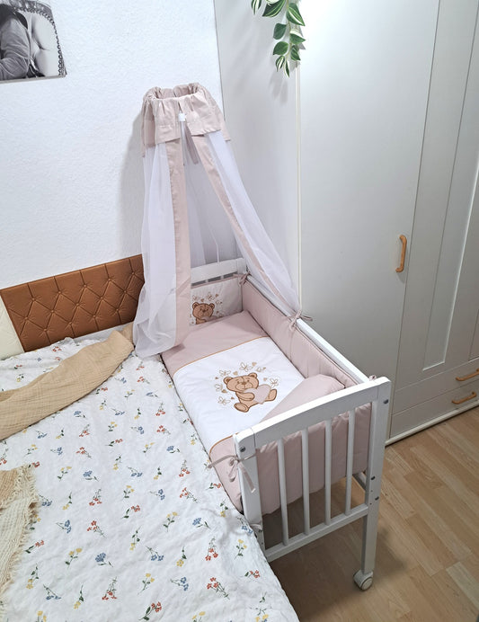3in1 Beistellbett, weiß Boxspring Modell Knuddelbärchen - babyhafen.de 