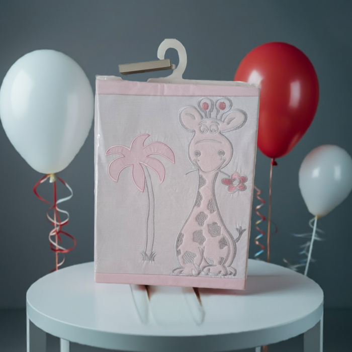 Besticktes Baby Bettwäsche-Set 120×90 Giraffe - babyhafen.de 