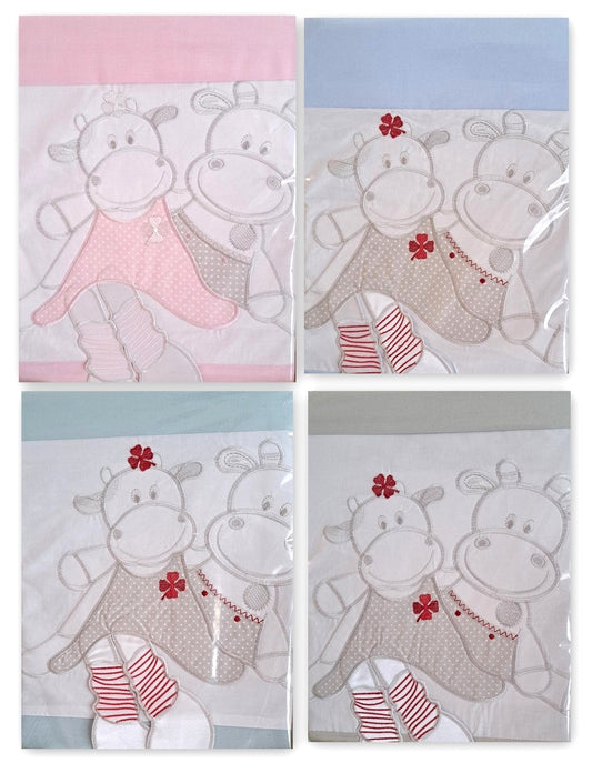 2-tlg. Bettbezüge 120×90, mit Stickerei Happy Giraffes - babyhafen.de 