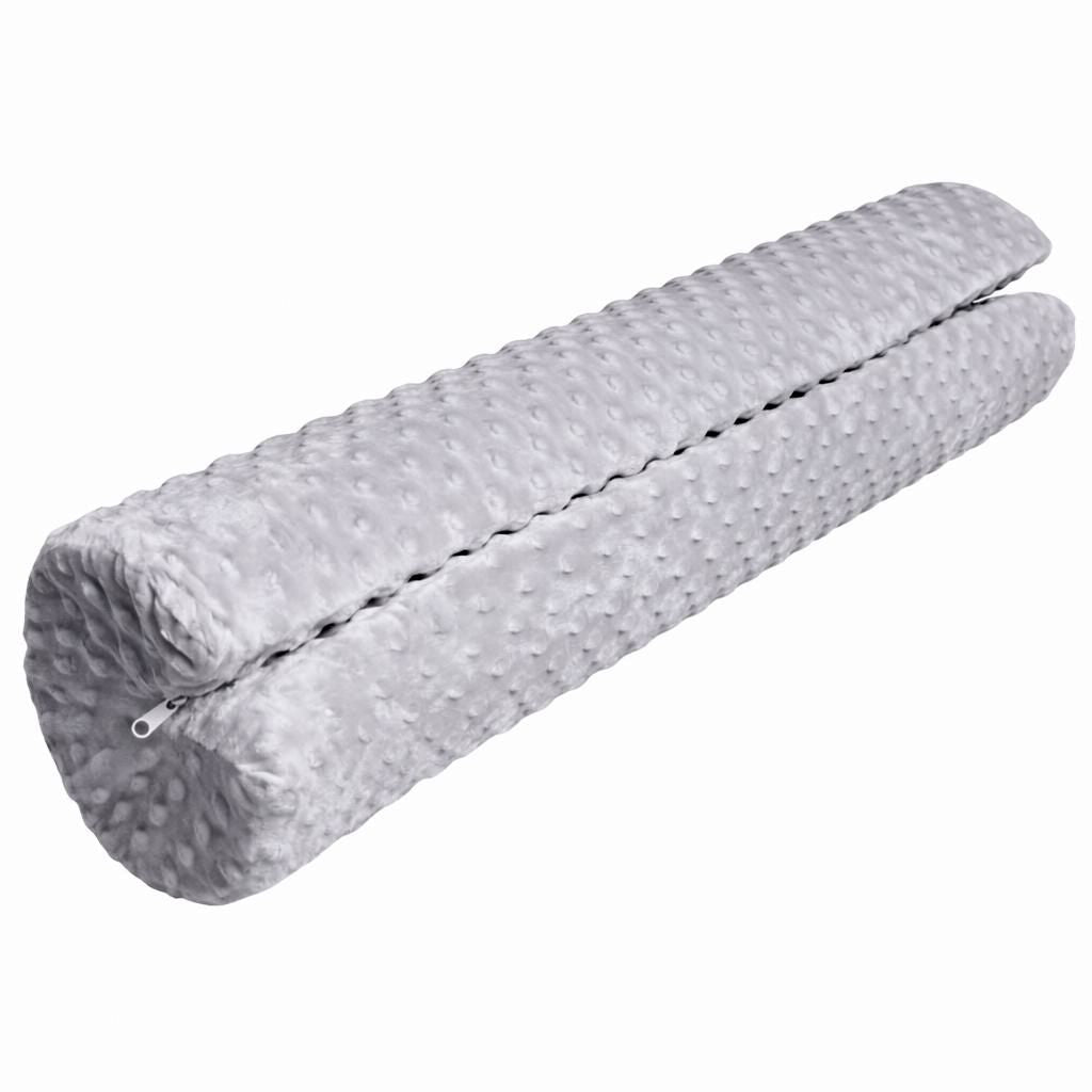 Runde Bettschlange Minky Grau – Bettkantenschutz Baby 80 cm