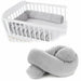 Bettschlange 180 cm Nestchen grau Baby Bettrolle Babynest Minky - babyhafen.de 