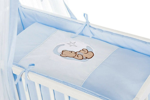 Bettwäsche-Set für Beistellbett 90×40 cm Bär, Mond, Blau - babyhafen.de 