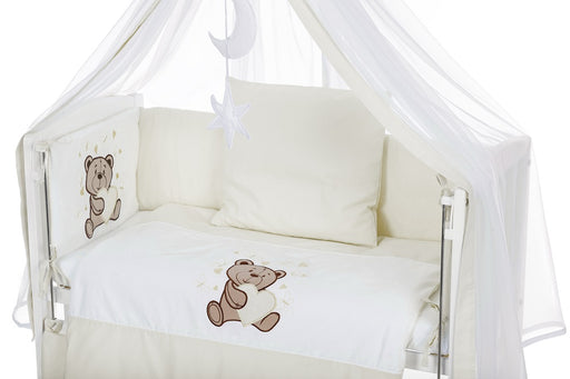 Bettwäsche für Beistellbett Teddybär / Schmetterlinge Creme - babyhafen.de 